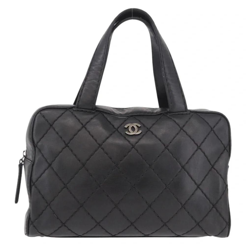 CHANEL Black Quilted Leather Top-Handle Satchel